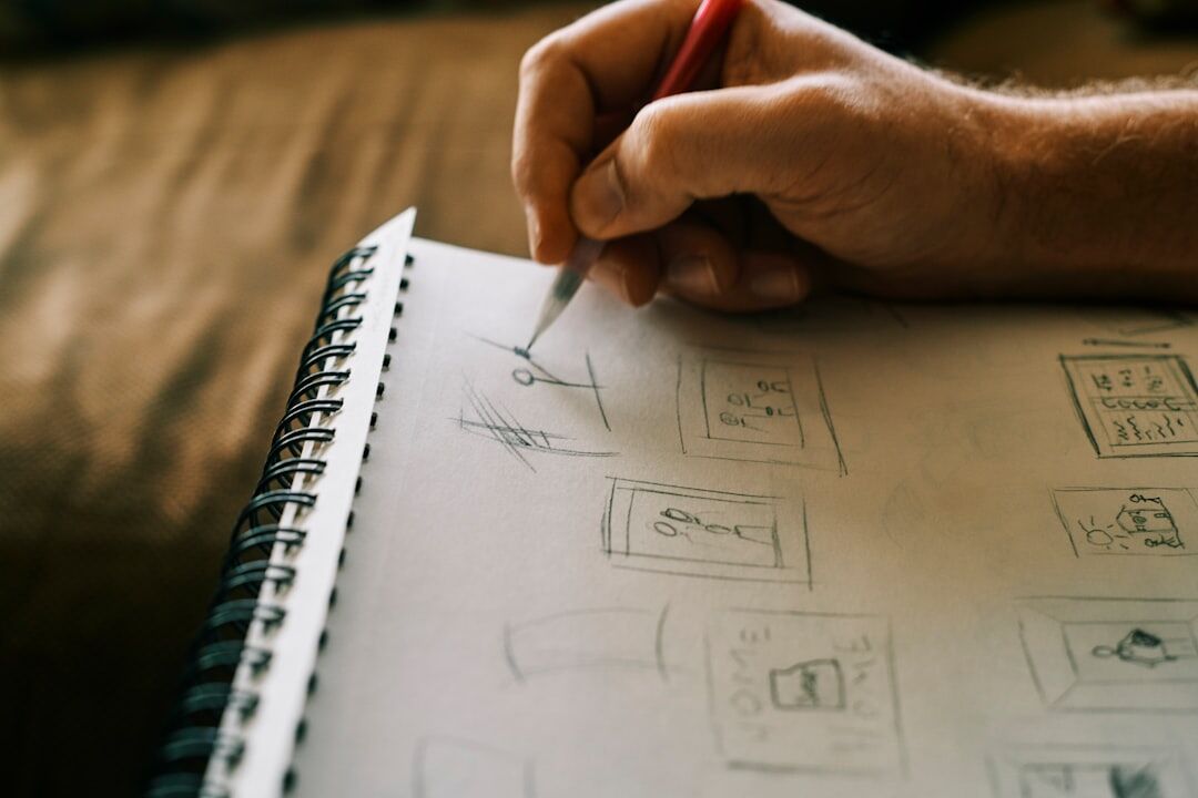 journalist sketching design ideas