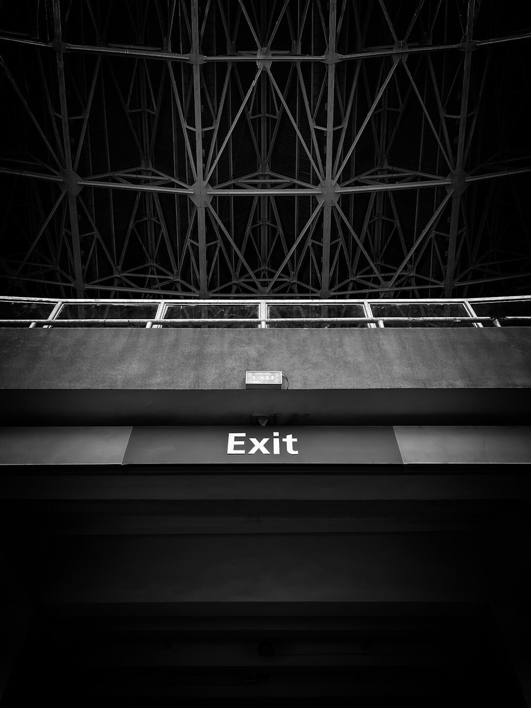Empty fashion runway with dramatic lighting