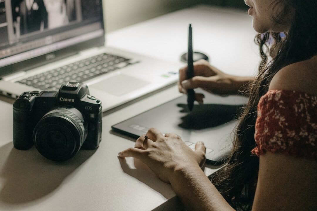 journalist working on layout