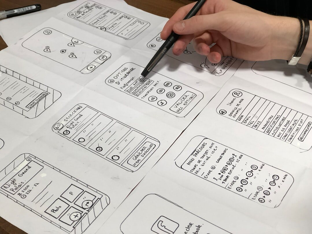 journalist sketching design ideas